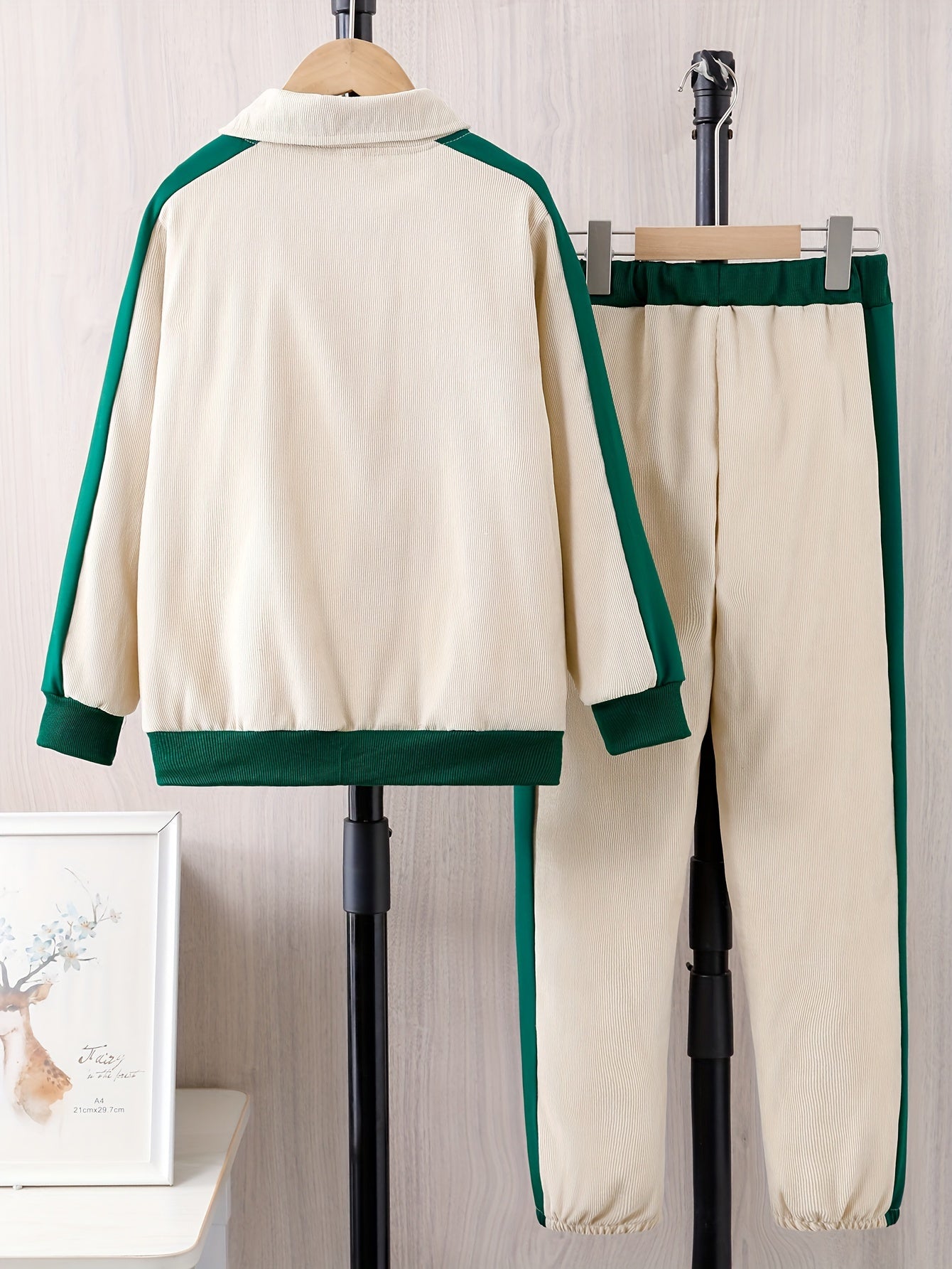 Boy's Casual 2-Piece Set Long Sleeve Zipper Jacket Jogger Pants Fall