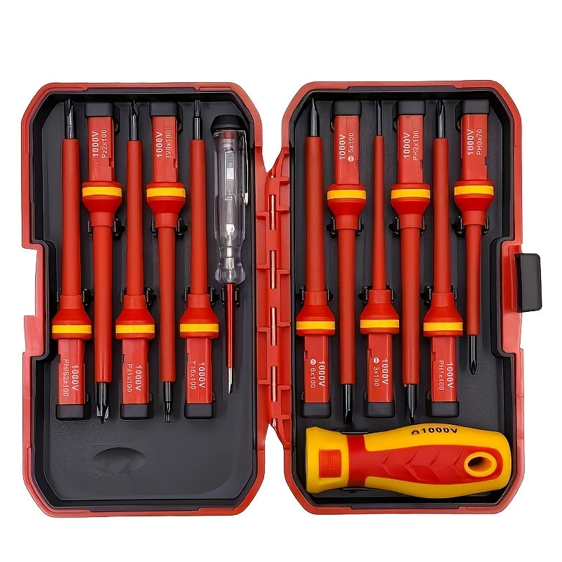 13-Piece Magnetic Screwdriver Set with Interchangeable Bits Durable Steel