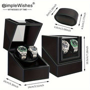 Double Slot Watch Winder with Silent Motor USB Powered for Automatic Watches