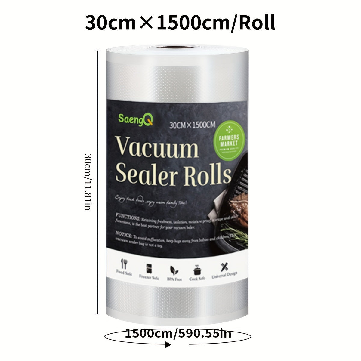 Vacuum Sealer Bags 1500cm Long Food Preservation Storage Pack