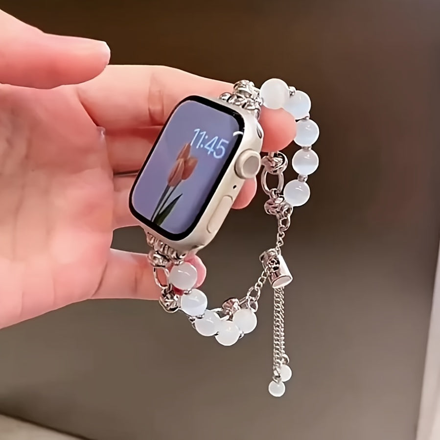 Ladies' Cat's Eye Stone Beaded Watch Strap Fits Apple Watch 38-49mm