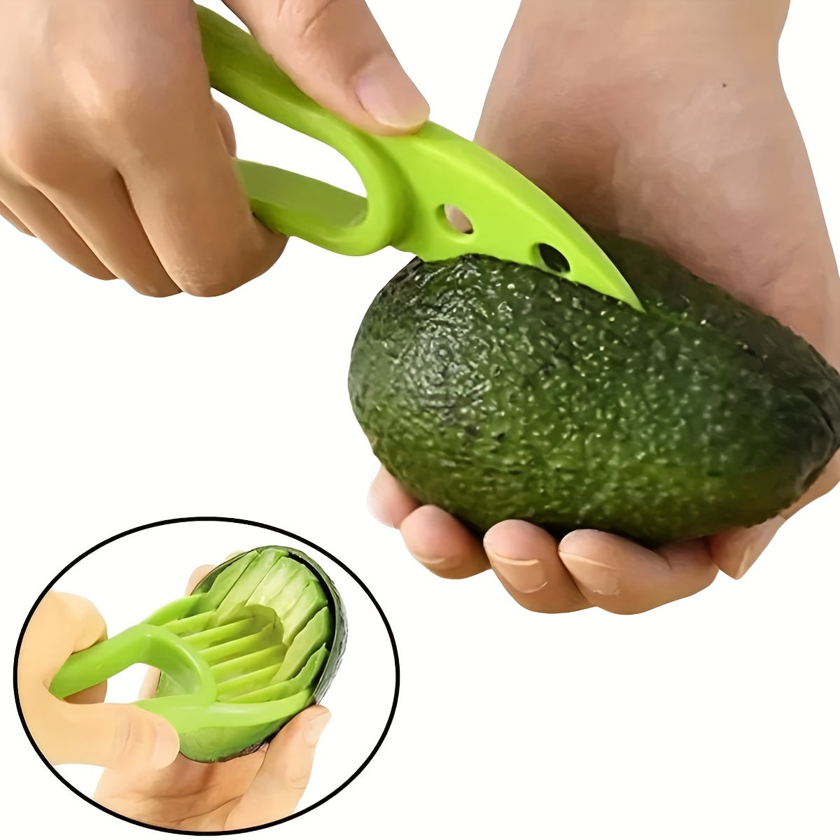 2-In-1 Avocado Slicer and Pitter Kitchen Gadget Durable Polypropylene