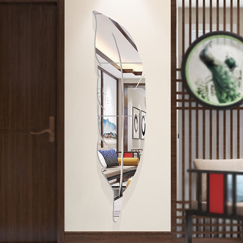 Acrylic Feather Wall Decal for Living Room and Bedroom Decor