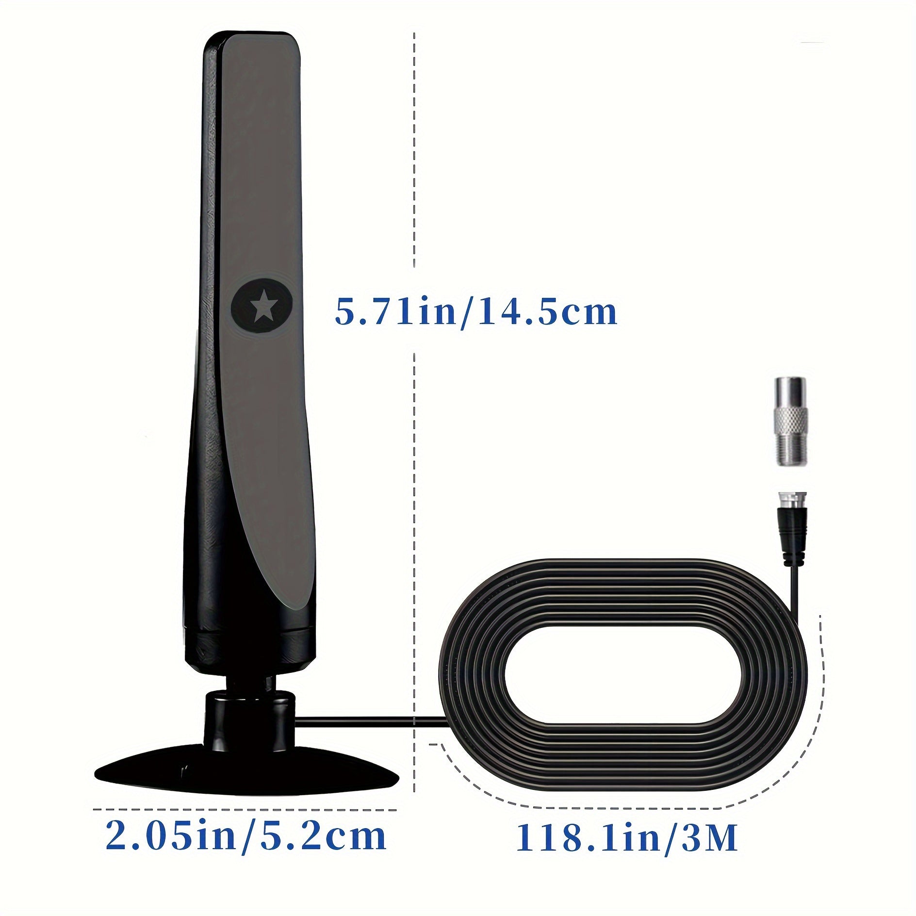 Indoor TV Antenna 2024 Supports HDTV 1080P Digital Signal Formats