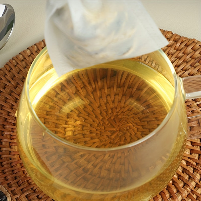 100 Disposable Drawstring Tea Bags for Loose Leaf Tea, Food Grade, Easy to Use