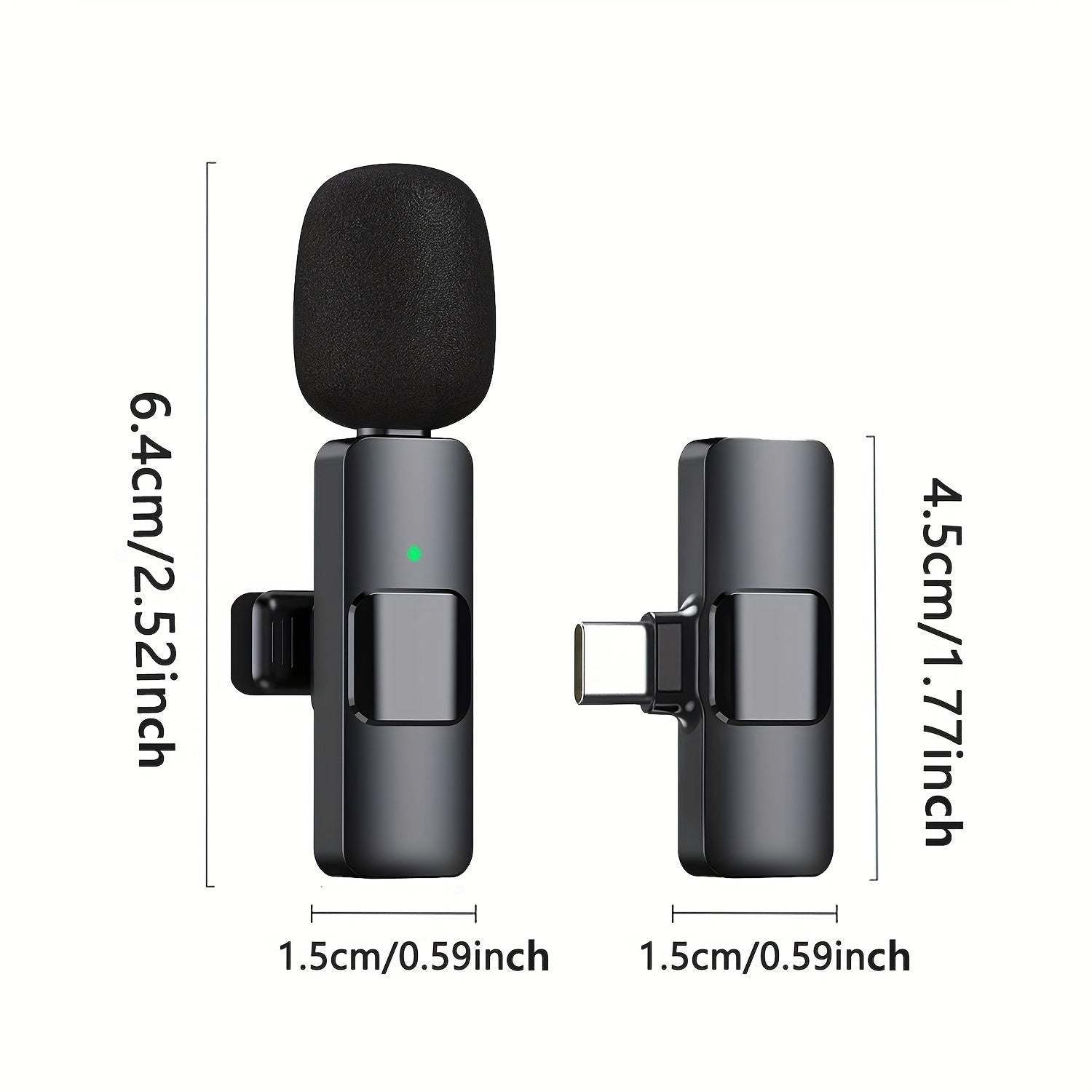 Wireless Lavalier Microphone for USB-C Smartphones for Video Interviews Podcasts and Vlogs