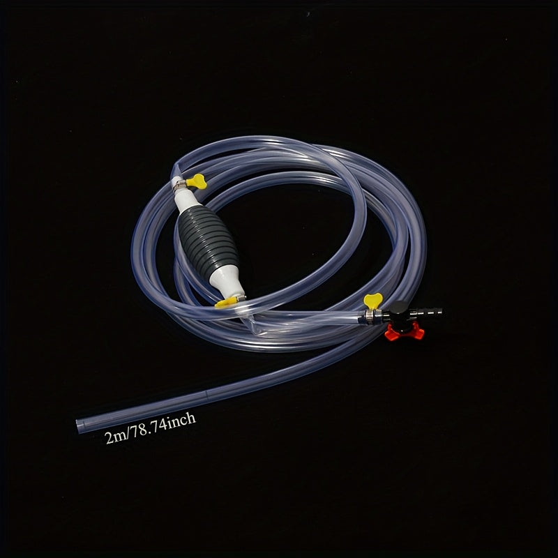 Портативный насос для перекачки топлива из ПВХ с гибким шлангом, черный и белый