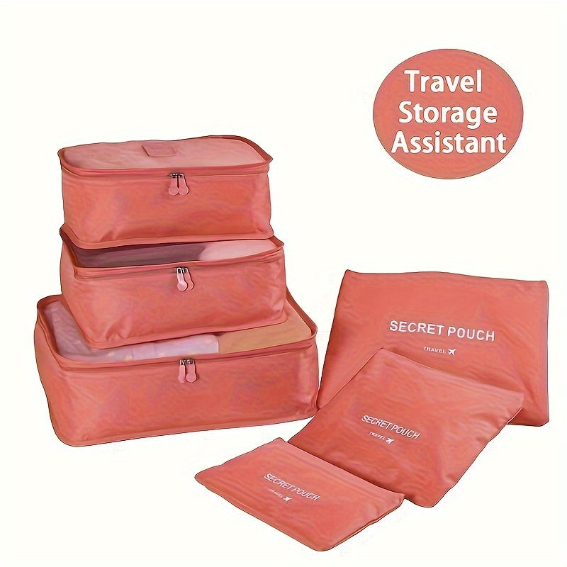 6pcs bolsas de almacenamiento para equipaje de viaje, ligeras, a prueba de polvo, organizadores de maquillaje
