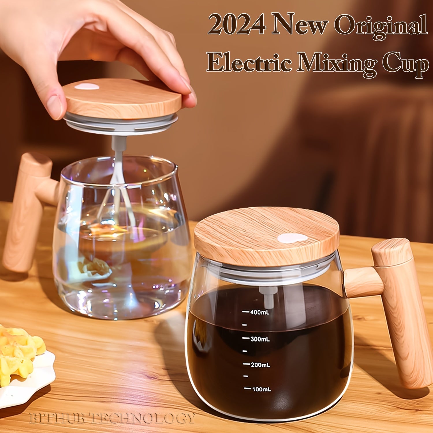 Avtomatik o'z-o'zini aralashtiradigan qahva chashka Borosilikat shisha bilan portativ blender