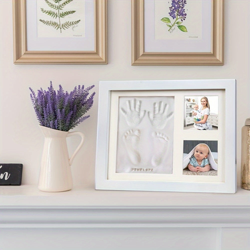 Baby Keepsake Frame for Newborns Acrylic Memory Preserver for Baby Handprint and Footprint Gift