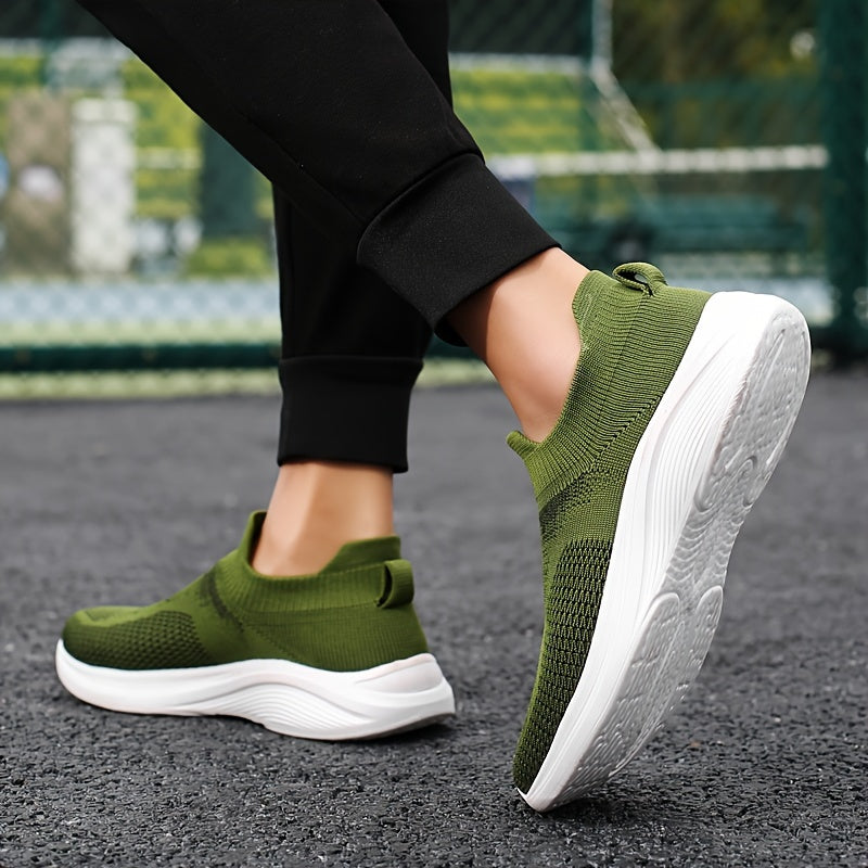 Men's Slip-On Sock Shoes Breathable Knit Casual Sneakers for Outdoor Activities
