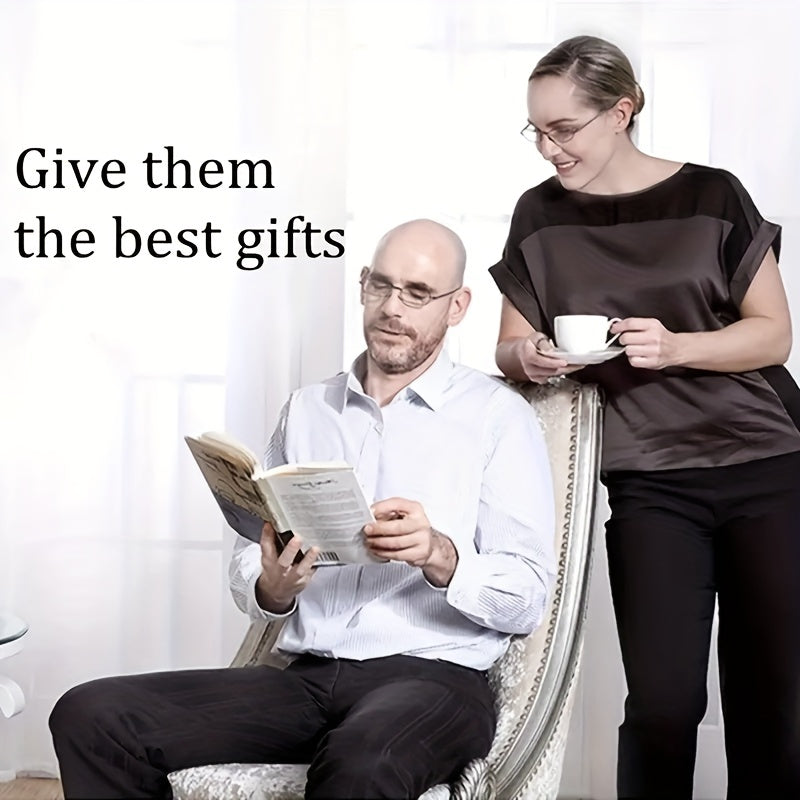 Компактные складные очки для чтения с встроенным светом и фильтром против синего света, овальный дизайн