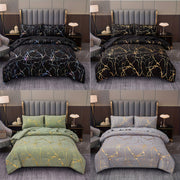 Luxury Comforter Set with Bronzing Marble Print 2/3 Piece Soft Skin-Friendly Bedding