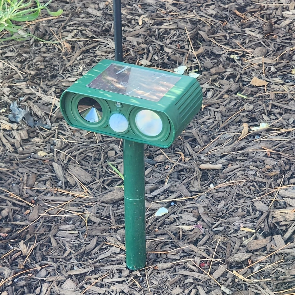 Tecnología de ondas sonoras repelentes de animales con luz LED intermitente para ciervos y mapaches