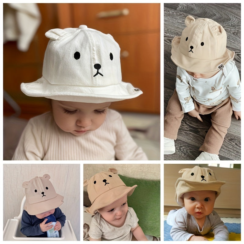 Children's White Breathable Fisherman Hat for 3 Months to 2 Years Summer Spring Autumn