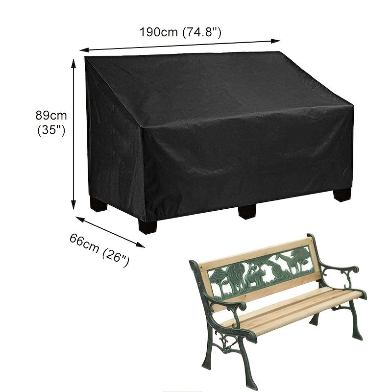 Waterproof Outdoor Bench Cover 134x66x89cm UV Resistant Oxford Cloth Black