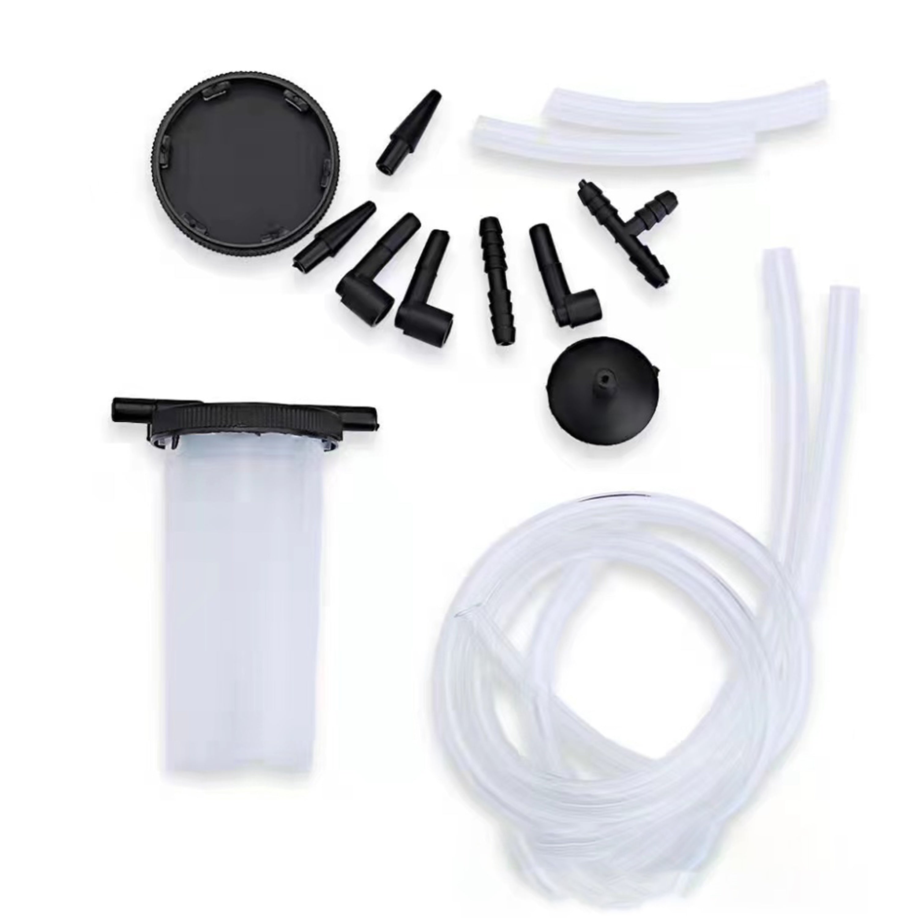 Manual Vacuum Pump Kit for Brake Bleeding and Vacuum Testing with Gauge and Adapters