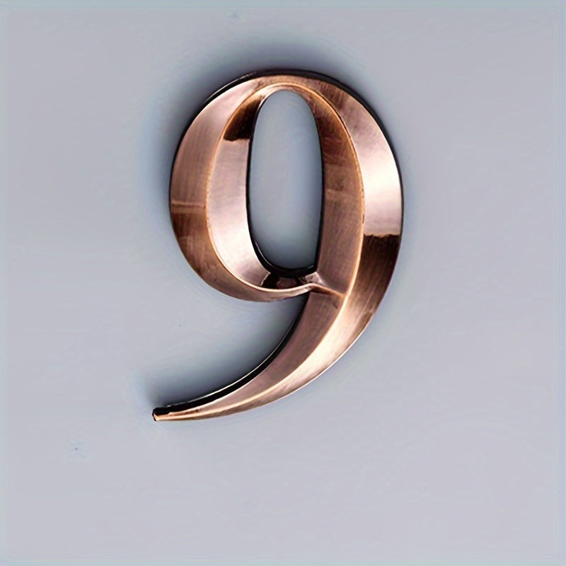 Self-Adhesive Rhombus House Number Sign Resin Copper for Hotels Apartments Modern Homes