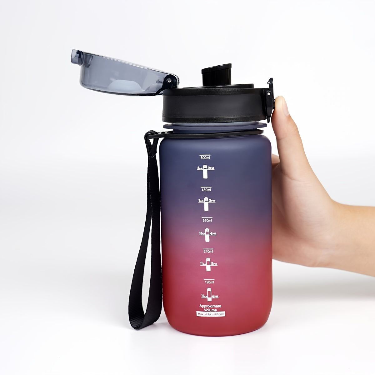 Outdoor Sports Water Bottle 600ml 750ml 1000ml Leakproof with Braided Rope and Cup Cover