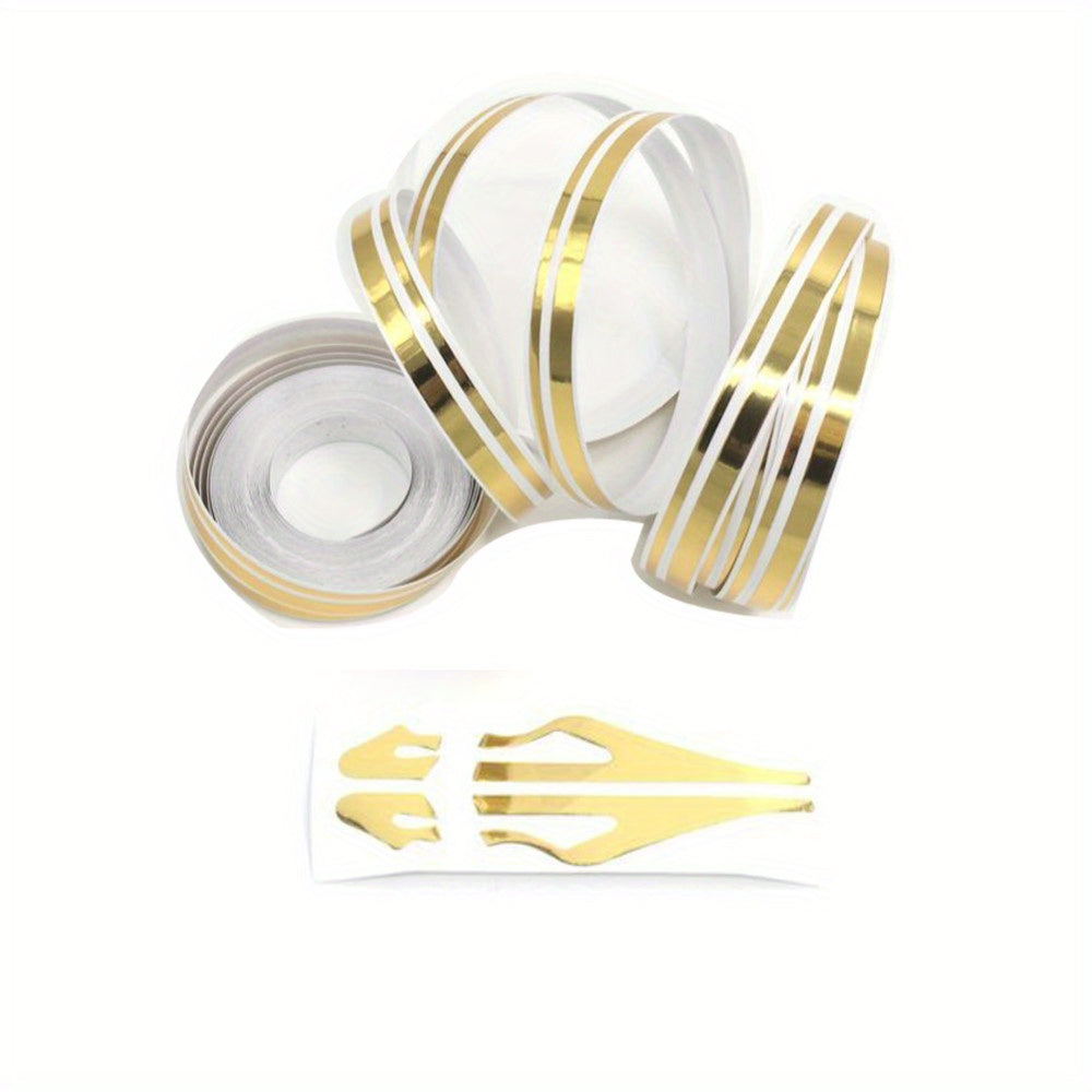 Qora va oq vinil avtomobil chiziqli stiker 385.8 dyuym, suv o'tkazmaydigan, UVga chidamli