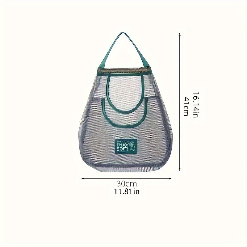 Flexible Mesh Kitchen Storage Bag Wall-Mounted Organizer for Fruits Vegetables