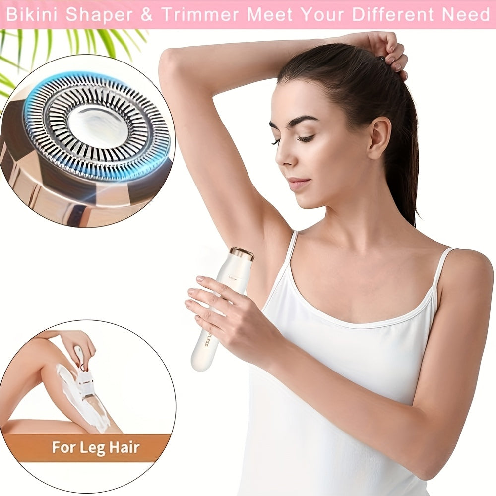 Перезаряжаемая электробритва и триммер для женщин - безболезненно удаляет волосы из подмышек, носа и тела, легко очищается и обладает долгим временем работы от батареи. Идеальный подарок.