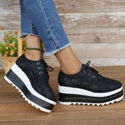 Women's Flat Shoes Lace-Up Casual Slip-On Sneakers Breathable Sole