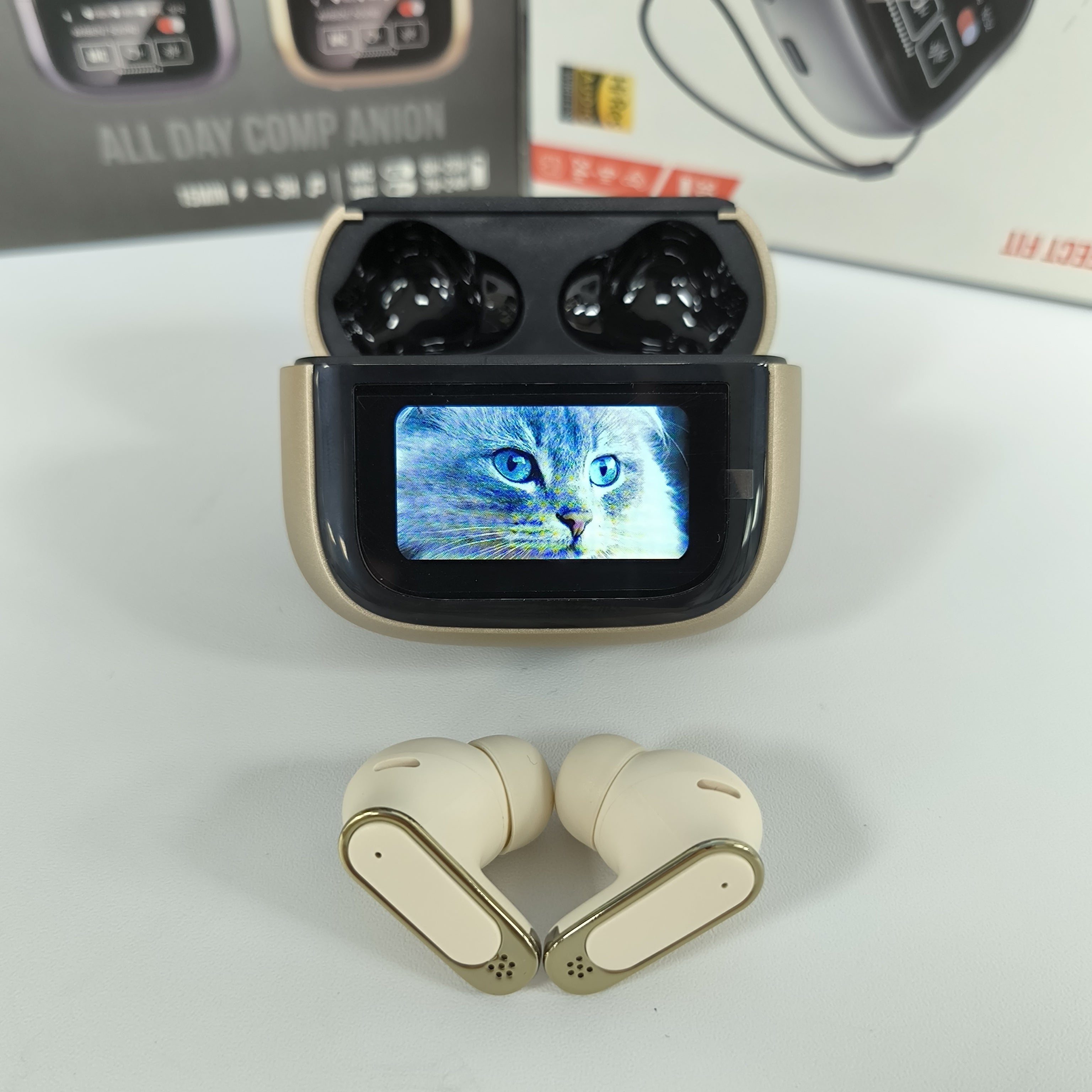 Auriculares inalámbricos con cancelación de ruido Bluetooth 5.4 pantalla táctil larga duración de batería alta fidelidad