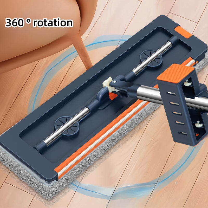Моп из нержавеющей стали с усилением и дополнительной шириной 41,91 см - мытье без рук, толстый плоский дизайн, идеальный для кухни, ванной, гостиной