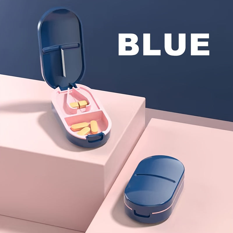 Portable Multifunctional Pill Cutter Dispenser Storage Box