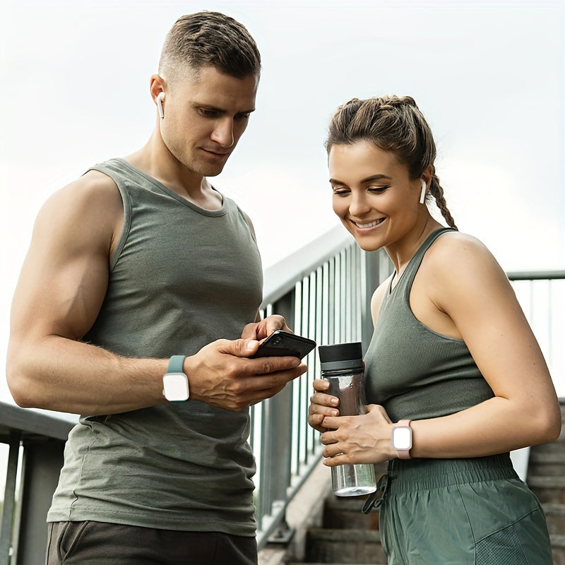 Waterproof Silicone Watch Strap with Buckle for 38/40/41mm and 42/44/45/49mm Apple Watch Compatible with Series 1-9 and Ultra Sports Replacement Band for Men Women