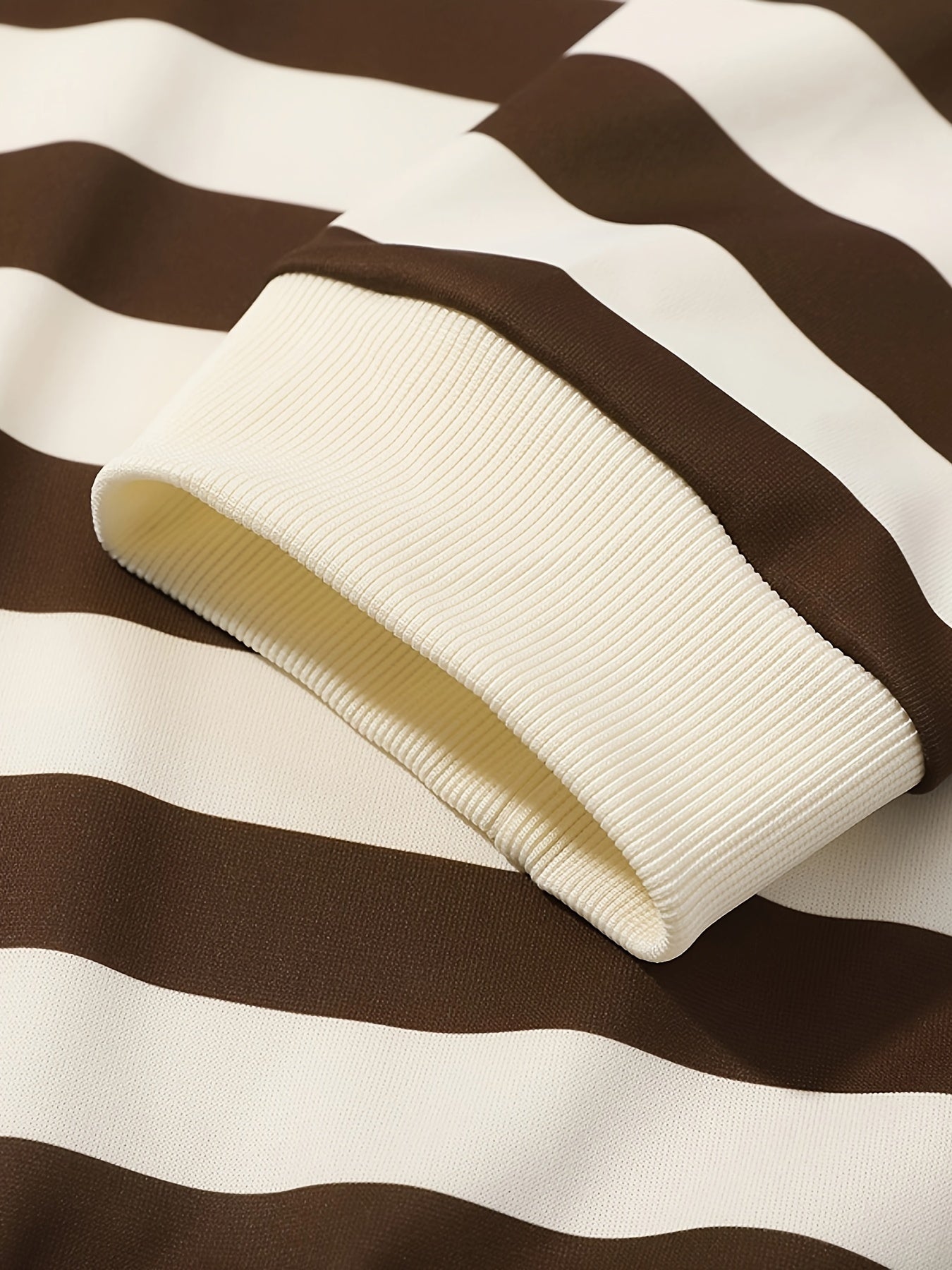 Men's Striped Long Sleeve Polo Shirt Casual Polyester Regular Fit