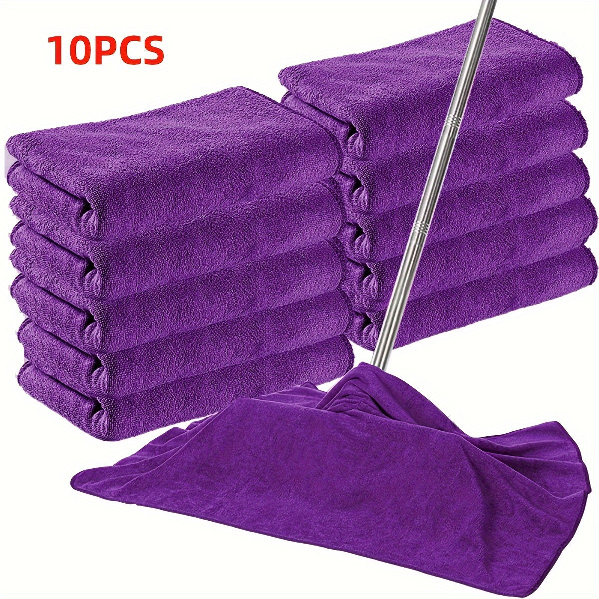 10 Microfiber Cleaning Cloths for Floors Windows Housekeeping Reusable Lint-Free