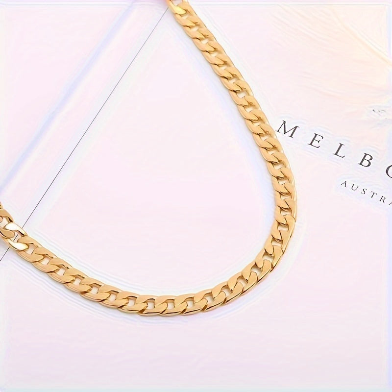 Women Gold Chain Necklace 55.88cm 14K Plated Elegant Party Jewelry