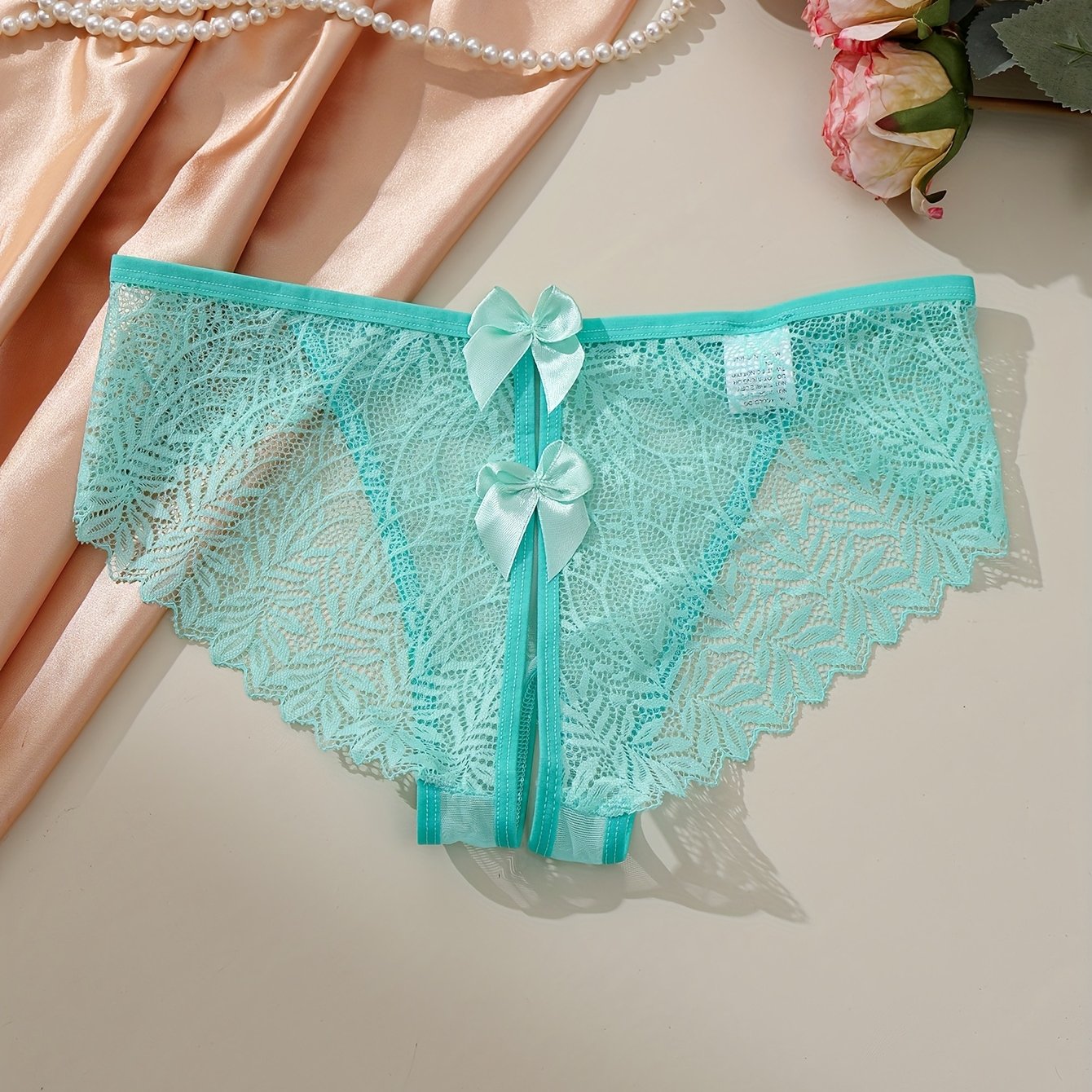 Women's Black Lace Crotchless Panties Lingerie Sexy Erotic Underwear