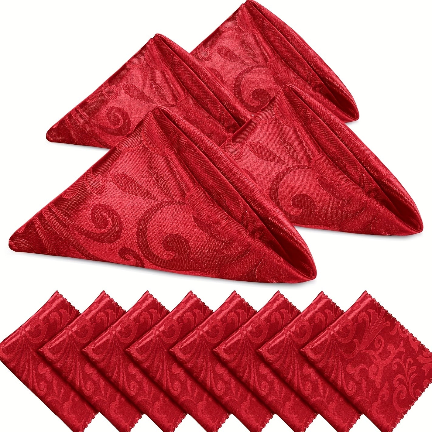 Set of 12 Satin Jacquard Napkins 43.18 cm for Banquets Weddings Parties