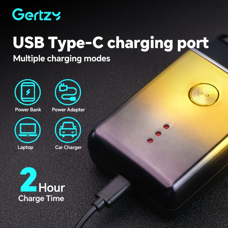 Мужская USB-заряжаемая электробритва с съемным лезвием из нержавеющей стали для домашнего использования и путешествий