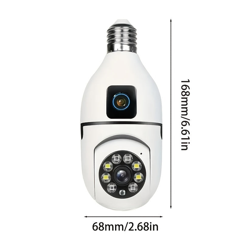360° Panoramic WiFi Security Camera with Dual Cameras and Two-Way Audio for Home and Outdoor Surveillance