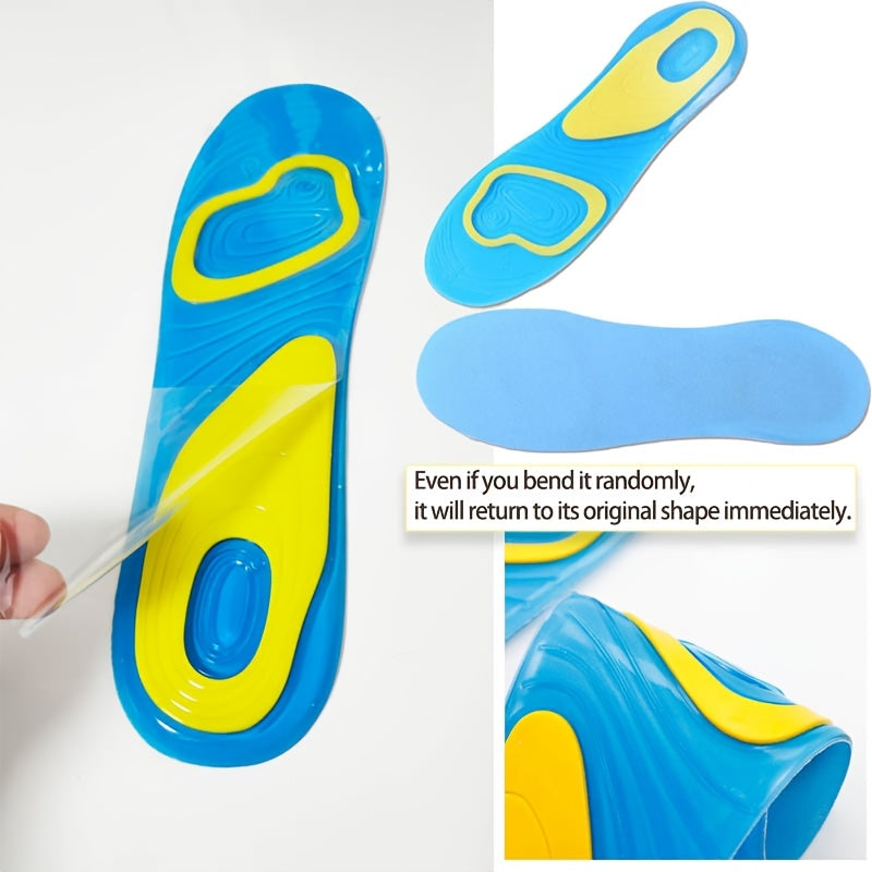Unisex Silicone Shock Absorbing Gel Insoles 2 Pairs Cushioned Comfort