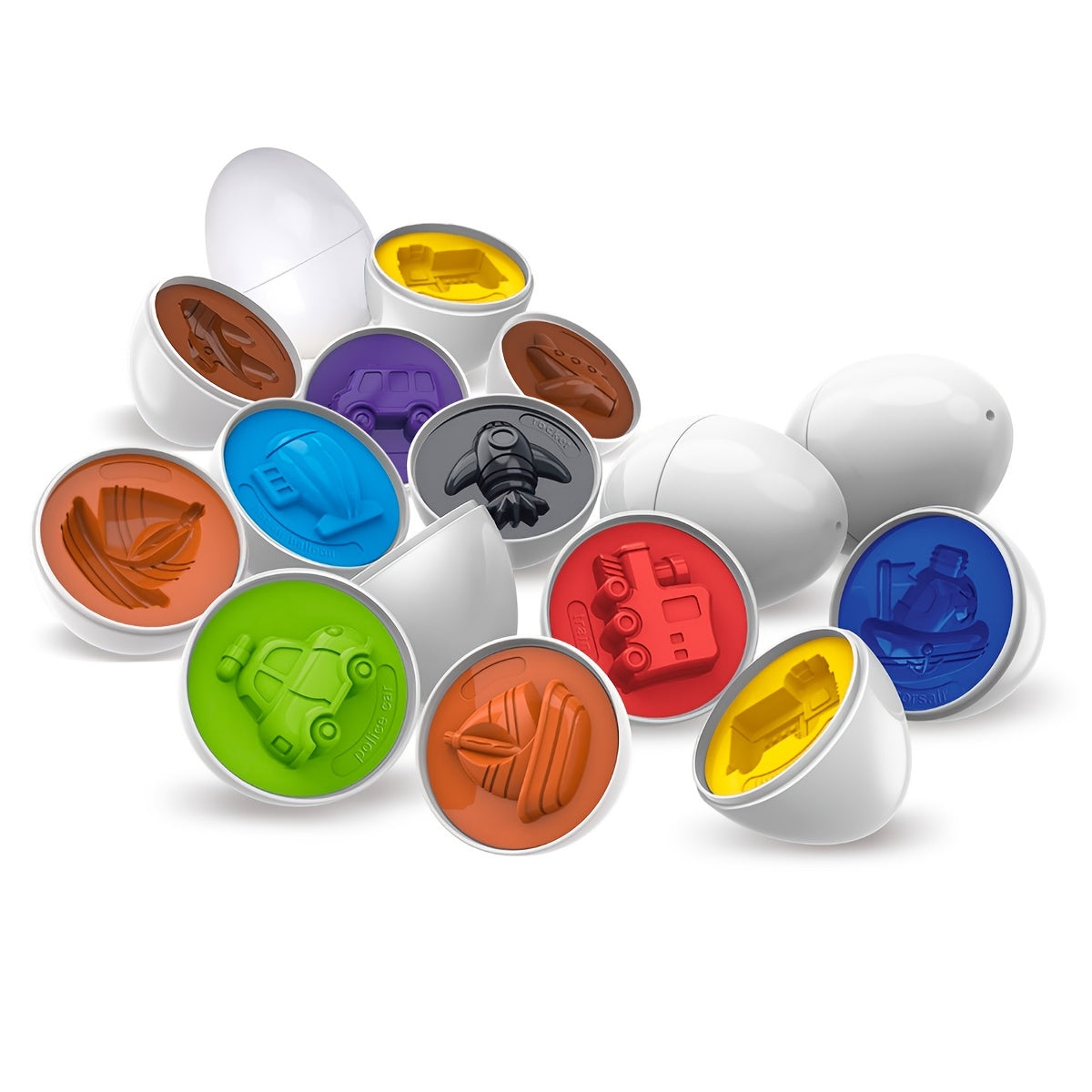 Educational Egg Matching Game for Kids Set of 6 with Numbers and Shapes Fine Motor Skills Sensory Development