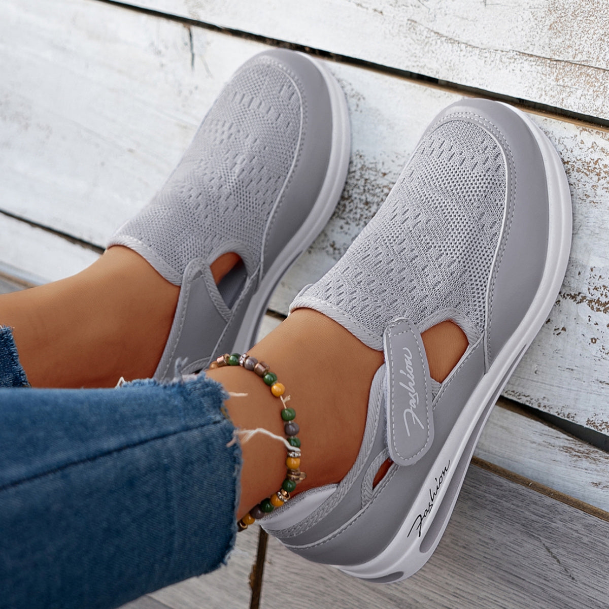 Women's Casual Mesh Sneakers with Supportive PU Sole in Red