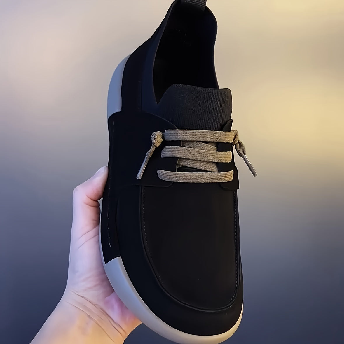 Men's Breathable Slip-On Sneakers with Non-Slip Rubber Sole for Outdoor Casual Wear