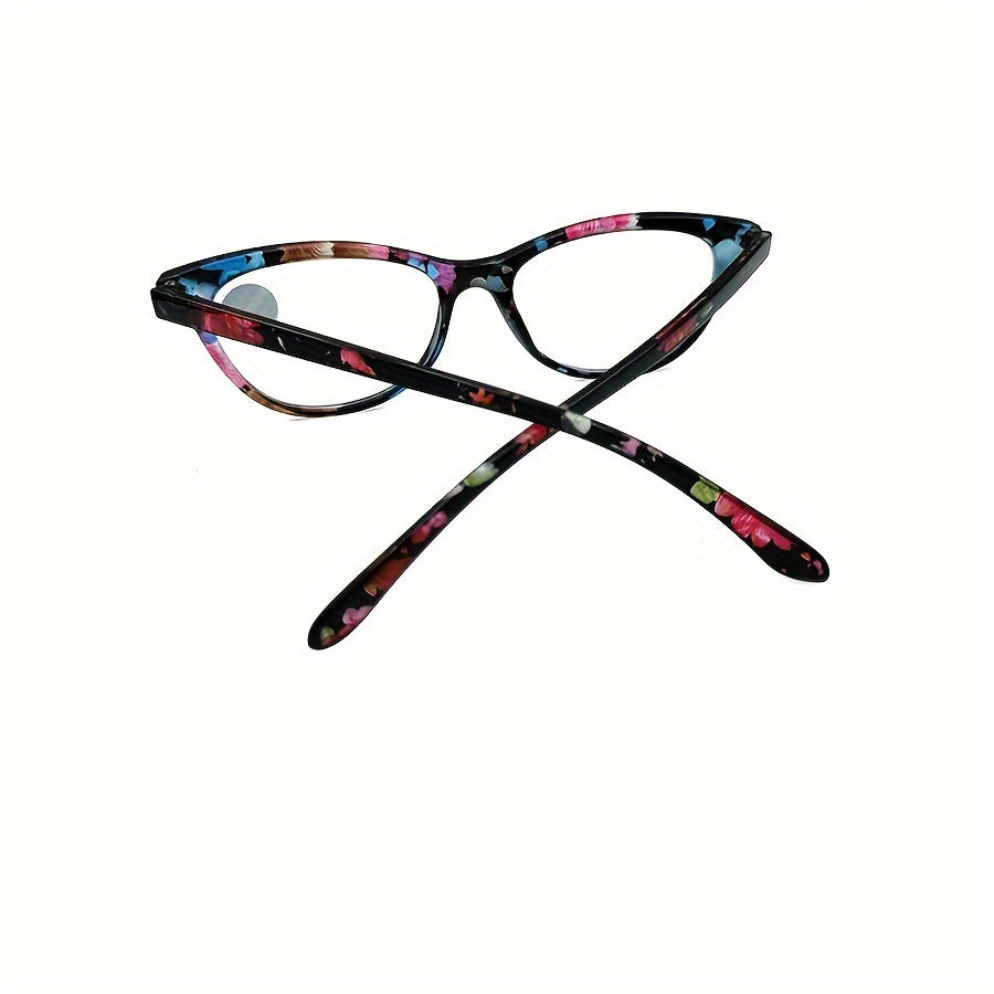 Gafas de lectura cuadradas para mujer con patrón de impresión de marco completo para presbicia