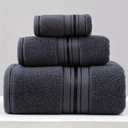 Cotton Towel Set 3 Pieces Includes Washcloth Hand Towel Bath Towel Absorbent Quick-Drying Soft