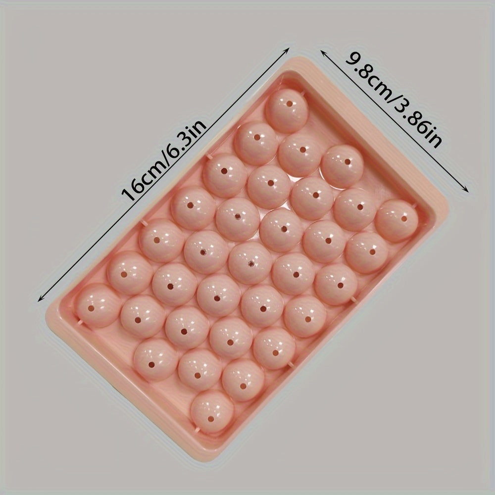 Plastic Pink and Blue Round Ice Cube Tray Mold for Freezer and Drinks