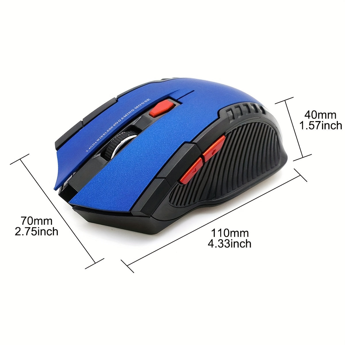 Wireless Gaming Mouse 2.4G Optical Ambidextrous Ergonomic Adjustable DPI