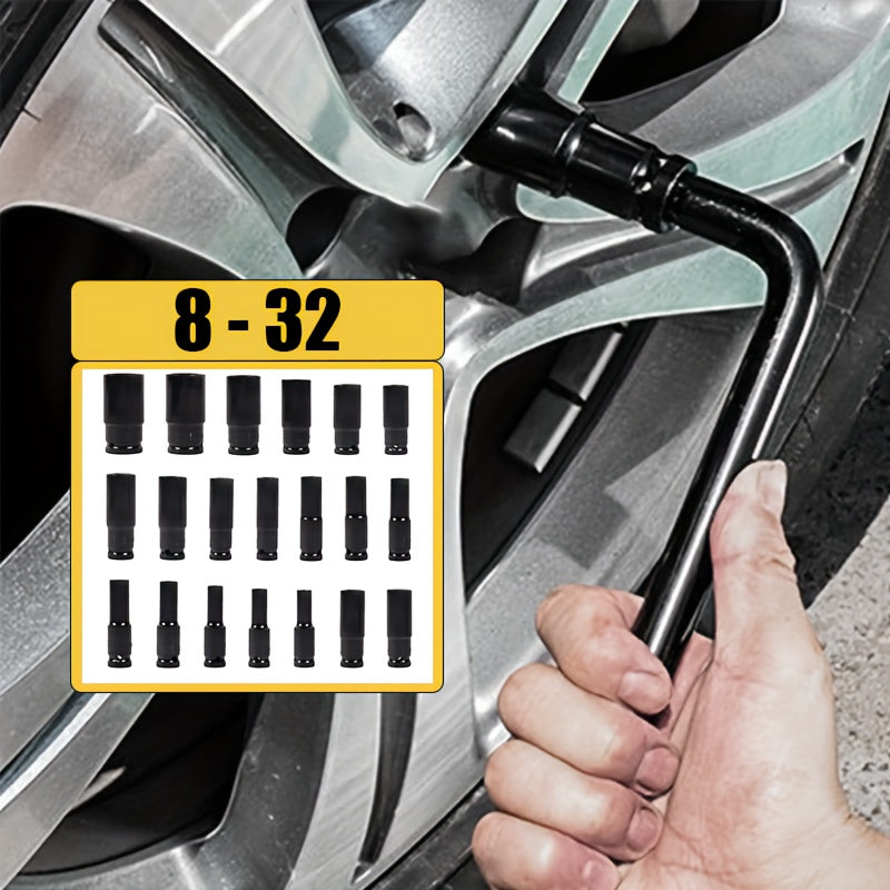 Impact Socket Set 8mm-32mm for Automotive Repair Electric Wrench Extension