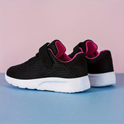 2024 Yengil qizlar uchun nafas oladigan to'rli krossovkalar, sehrli lenta bilan yopish, EVA taglik, dumaloq barmoq, kundalik tasodifiy kiyim uchun