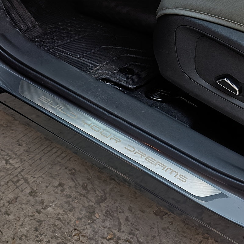 4Pcs zanglamaydigan po'latdan yasalgan oyoq pedali sill chiziq avtomobil uchun xush kelibsiz anti-chizish aksessuarlari