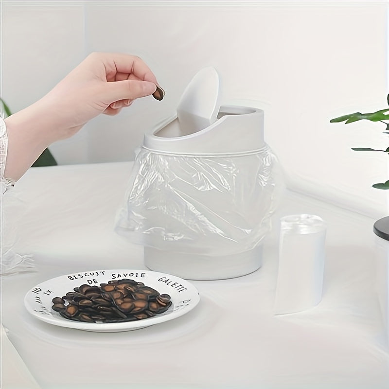 Mini Covered Trash Can for Desktops and Bedrooms with Storage and Decor